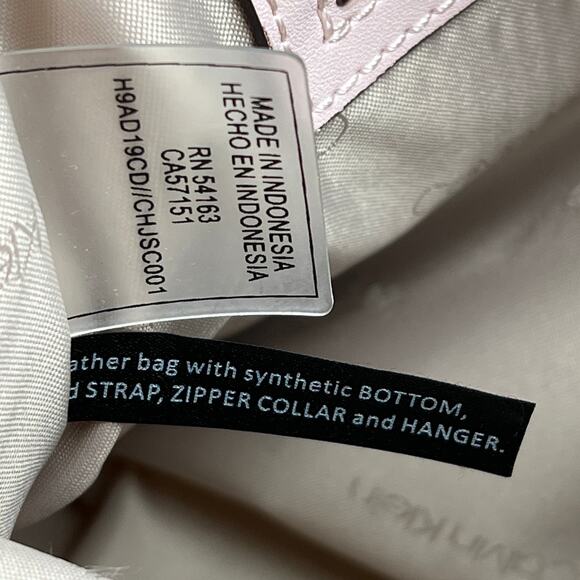 Calvin Klein Leather Light Pink Multi-Pocket Double Strap Hand Bag Purse - Picture 9 of 11